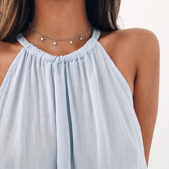 Dainty Star Choker Necklace in SILVER Tone - Picture 3 of 5